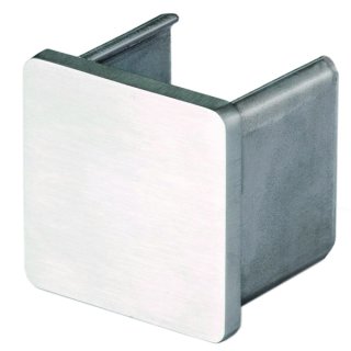 Endkappe für Vierkant-Nutrohre 25 x 25 mm, V2A Edelstahl geschliffen