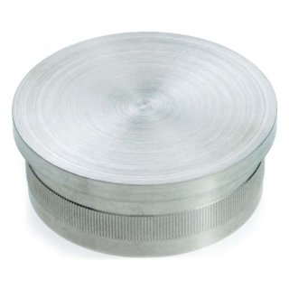 Endkappe, flach, für Ø 33,7 x 2 mm, V2A Edelstahl geschliffen
