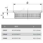 Endkappe, flach, für Ø 33,7 x 2 mm, V2A Edelstahl geschliffen