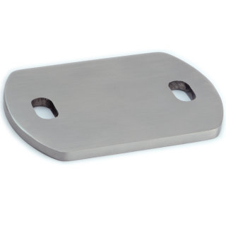 Ankerplatte / Anschweisslasche, 2 Langlöcher 20 mm, Materialstärke 6 mm, V2A Edelstahl geschliffen