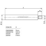 Verbindungsstift für Handlaufträger Ø 12 x 125 mm, 1 M8 Außengewinde, V2A Edelstahl geschliffen