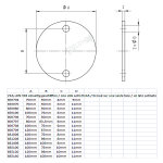 Ronde Ø 100 mm, mit 2 Außenbohrungen, Materialstärke 6 mm, V2A Edelstahl geschliffen