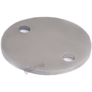 Ronde Ø 100 mm, mit 2 Außenbohrungen, Materialstärke 10 mm, V2A Edelstahl geschliffen