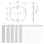 Ronde Ø 100 mm, mit 2 Außenbohrungen, Materialstärke 10 mm, V2A Edelstahl geschliffen