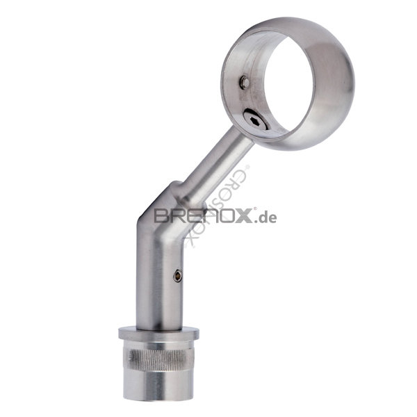 Edelstahl V2A Geschliffen Handlaufträger Aus Edelstahl V2A – Wandhalter Mit Ring 42,4 Mm & M8 Stockschraube (80 Mm) – Geschliffen, 1 Set