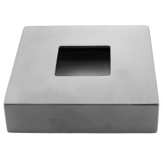 Rosette vierkant 125 x 125 mm, für Vierkantrohre 60 x 60 mm, V4A Edelstahl geschliffen