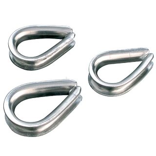 Kauschen, für Ø 4 mm Drahtseile,  V4A Edelstahl