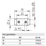 Rundstab Verbinder, V2A Edelstahl, für 10mm / 12mm Stäbe