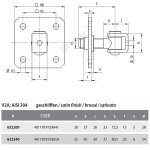 Torband mit Mauerplatte, mit M24 Gewinde, V2A Edelstahl pressblank