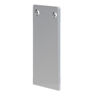 Endkappe asymetrisch  Serie 20, 63 x 131 mm, Aluminium eloxiert in Edelstahleffekt