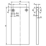 Endkappe asymetrisch  Serie 20, 63 x 131 mm, Aluminium eloxiert in Edelstahleffekt