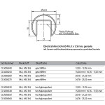 Handlauf Typ 3 mit Dichtung, V4A Edelstahlnutrohr geschliffen, Ø 48,3 mm, für 15 - 17,52 mm Glas