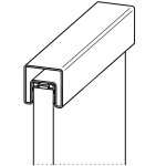 Handlauf Typ 5 mit Dichtung, Edelstahlnutrohr geschliffen, vierkant 40 x 40 mm