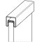 Handlauf Typ 5 mit Dichtung, V2A Edelstahlnutrohr geschliffen, vierkant 40 x 40 mm, für 16,76 - 17,52 mm Glas