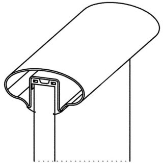 Handlauf Typ 10 mit Dichtung, Edelstahlnutrohr geschliffen, oval 80 x 40 mm