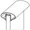 Handlauf Typ 10 mit Dichtung, V2A Edelstahlnutrohr geschliffen, oval 80 x 40 mm, für 12 - 12,76 mm Glas