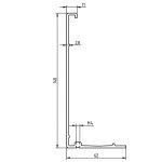 Abdeckprofil Serie 20, für Bodenprofil 7, 140 mm, Aluminium matt eloxiert (E6/EV1)