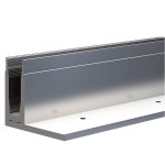 Bodenprofil 20-5, für Ganzglasgeländer, F-Form, aufgesetzt, matt eloxiert (E6/EV1), für Glas 20,76 - 21,52 mm