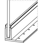 Bodenprofil 20-5, für Ganzglasgeländer, F-Form, aufgesetzt, matt eloxiert (E6/EV1), für Glas 20,76 - 21,52 mm