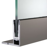Bodenprofil 20-6, für Ganzglasgeländer, F-Form, hoch, aufgesetzt, pressblank (roh), für Glas 20,76 - 21,52 mm