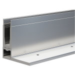 Bodenprofil 20-6, für Ganzglasgeländer, F-Form, hoch, aufgesetzt, pressblank (roh), für Glas 20,76 - 21,52 mm