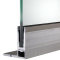 Bodenprofil 20-6, für Ganzglasgeländer, F-Form, hoch, aufgesetzt, pressblank (roh), für Glas 20,76 - 21,52 mm