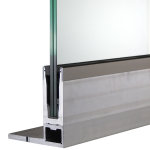 Bodenprofil 20-6, für Ganzglasgeländer, F-Form, hoch, aufgesetzt, pressblank (roh), für Glas 24,76 - 25,52 mm