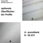 Bodenprofil 20-7, für Ganzglasgeländer, vorgesetzt, matt eloxiert (E6/EV1), für Glas 20,76 - 21,52 mm
