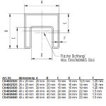 Nutrohr Edelstahl, vierkant 40 x 40 mm, V2A (AISI 304), bis 5000 mm