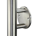 Geländerpfosten für Plattenhalter, M6-Gewinde, vorgesetzt, V2A Edelstahl geschliffen Mittelpfosten