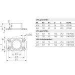 Wandflansch oval für Rundrohre Ø 42,4 mm, V4A Edelstahl geschliffen