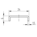 Kantenschutz Minimal, Edelstahl. für Glas 16,76 - 17,52mm, 2500 mm lang (bei diesem Profil kein individueller Zuschnitt!)