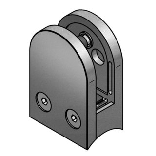 Glashalter halbrund, Edelstahl mit AbP