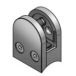 Glashalter halbrund, Edelstahl mit AbP