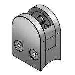 Glashalter halbrund, Edelstahl mit AbP