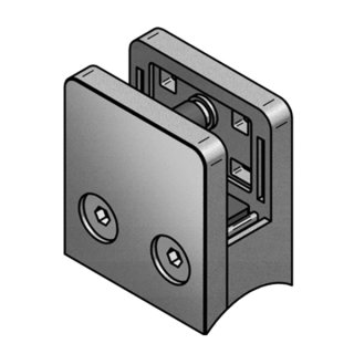 Glashalter halbrund, Edelstahl mit AbP