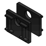 Glashalter eckig mit Sicherungsstift und Gummieinlagen, 55 x 55 mm, V2A Edelstahl geschliffen gerader Anschluss für Glasstärke 10,76 mm