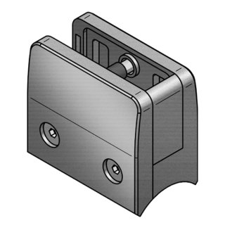 Eckige Glasklemme Aus Edelstahl V2A – Für 16,76 Mm Glas, Mit Gummieinlage, 55x65 Mm, Inkl. Montagezubehör