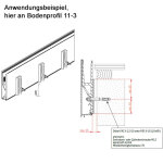 Abstandsprofil, Abstandhalter, 40 x 20 mm, für vorgesetzte Bodenprofile, Aluminium