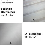 Bodenprofil 21-8 Light, für Ganzglasgeländer, hoch, vorgesetzt