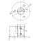 Bodenanker f&uuml;r Pfosten &Oslash; 42,4 x 2 mm, mit Klemmfunktion, runde Bodenplatte, V4A Edelstahl roh
