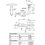 Handlaufträger für seitliche Montage an Pfosten, mehrfach einstellbar, V2A Edelstahl geschliffen, Anschluss Ø 42,4 mm, für Handlauf Ø 42,4 mm