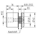 Punkthalter für Glas & Platten von 8 - 21,52 mm, Anschluss flach/ gerade, V2A Edelstahl