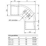 Flexibler Bogen für Rundrohre Ø 42,4 mm 2,0 mm, V2A Edelstahl geschliffen