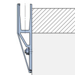 Abdeckprofil mit Schräge Serie 11, für vorgesetzte Bodenprofile, Edelstahloptik (E1/C31)