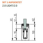 Bodenprofil Set 21-1, aufgesetzt  f. raumhohe Verglasung