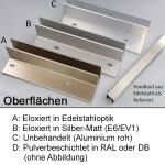 Abdeckprofil Serie 21, 100 mm zur Entwässerung, Aluminium