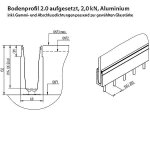 Bodenprofil Set 20-1, aufgesetzt  f. raumhohe Verglasung