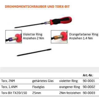 Drehmomentschrauber und Torx-Bit