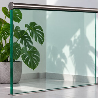 VSG Standard Sicherheitsglas mit klarer Folie für Ganzglasgeländer